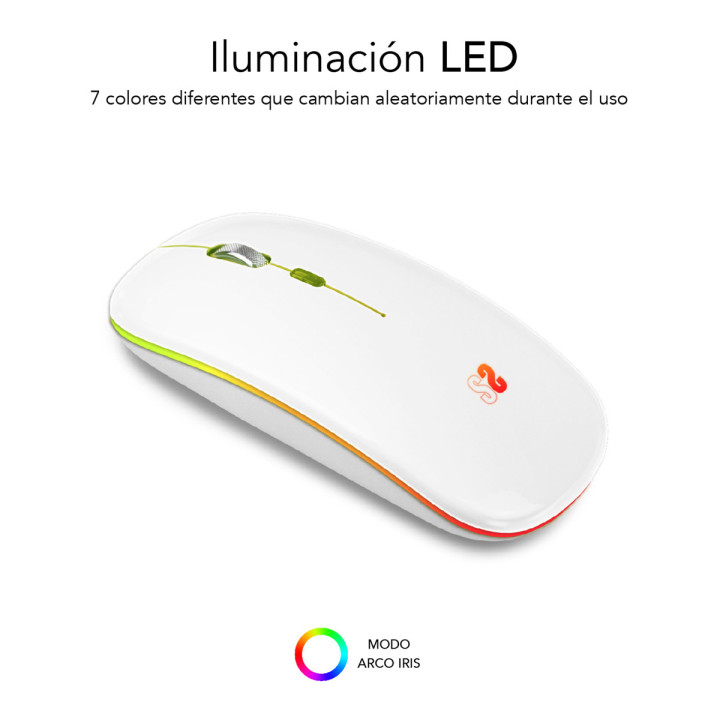 SUBBLIM SUBMO-LDFLAT2 rato Ambidestro RF Wireless + Bluetooth + USB Type-A Ótico 1600 DPI
