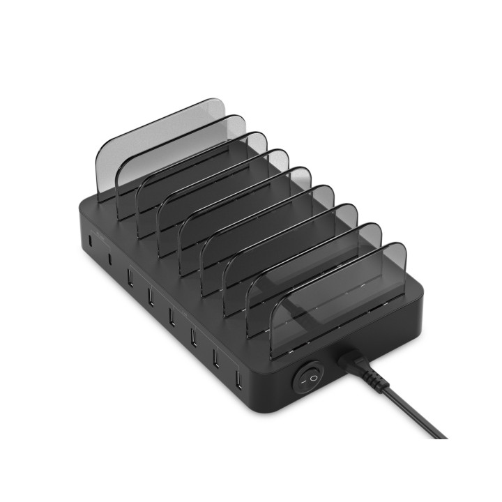 Estação de carregamento Conceptronic OZUL 8-Port 75W USB p/