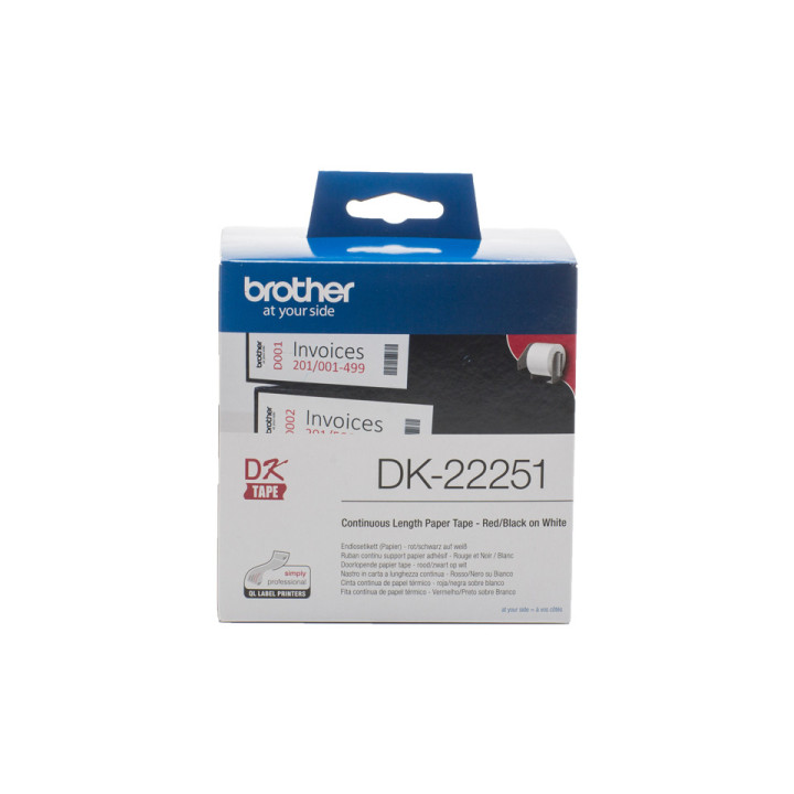 Brother DK-22251 etiquetadora Preto e vermelho sobre branco