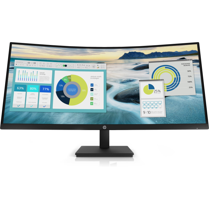 Monitor Curvo HP P34hc G4 86,4 cm (34") 3440 x 1440 pixels Quad HD LED Preto