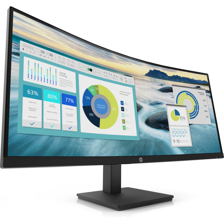 Monitor Curvo HP P34hc G4 86,4 cm (34") 3440 x 1440 pixels Quad HD LED Preto