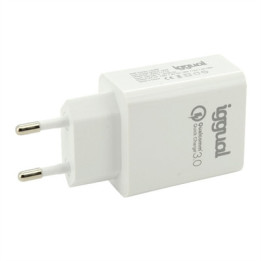 Carregador USB iggual 1xUSB carga rápida QC3.0 18W