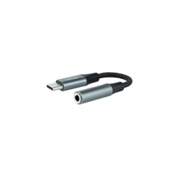 Nanocable 10.24.1204 adaptador para cabos 3.5 mm USB C Preto, Cinzento