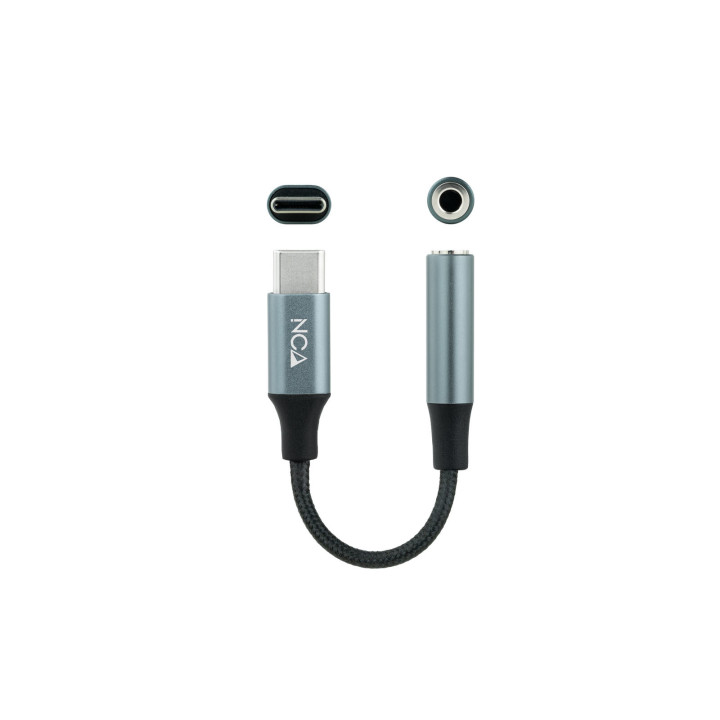 Nanocable 10.24.1204 adaptador para cabos 3.5 mm USB C Preto, Cinzento