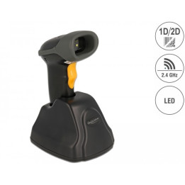 Delock 2.4 GHz Barcode Scanner 1D and 2D with charging station