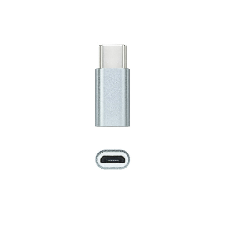 Nanocable 10.02.0011 adaptador para cabos USB C Micro USB Cinzento