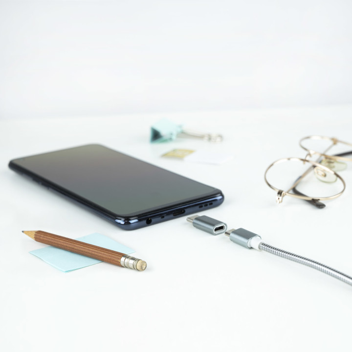 Nanocable 10.02.0011 adaptador para cabos USB C Micro USB Cinzento