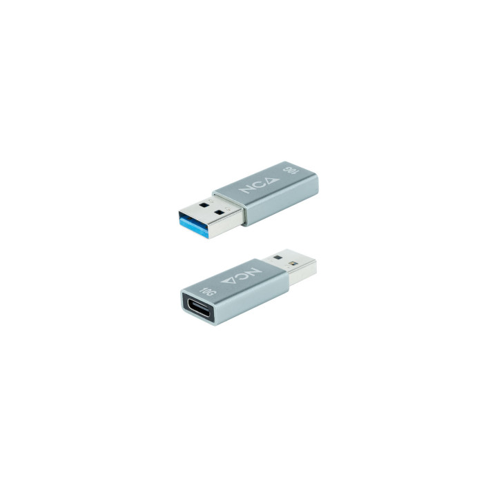 Adaptador Nanocable USB-A 3.1 GEN2 to USB-C, USB-A/M-USB-C/F, Grey