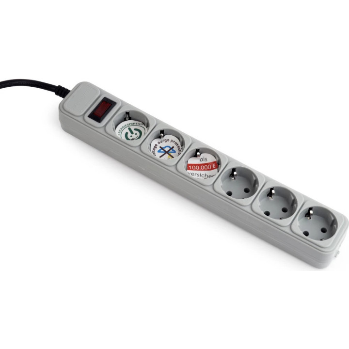 Extensão elétrica Gembird SPG6-B-6C 1,8m 6 tomada(s) CA