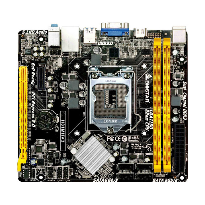 Biostar H81MHV3 motherboard Intel® H81 LGA 1150 (Socket H3) micro ATX