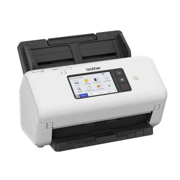 Brother ADS-4700W ADF + Sheet-fed scaner 600 x 600 DPI A4 Preto, Branco