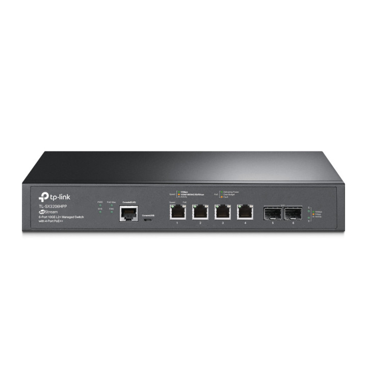 Switch TP-Link TL-SX3206HPP Gerido L2+ 10G Ethernet (100/1000/10000) Power over Ethernet (PoE) Preto