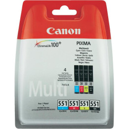 Canon CLI-551 C M Y BK w sec tinteiro 4 unidade(s) Original Rendimento padrão Preto, Ciano, Magenta, Amarelo