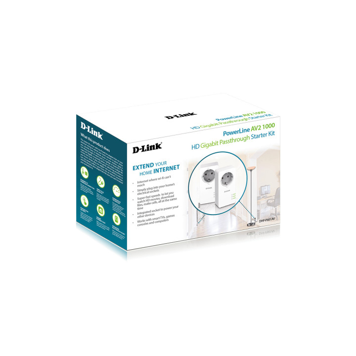 Powerline D-Link DHP-P601AV AV1000 Gigabit Kit