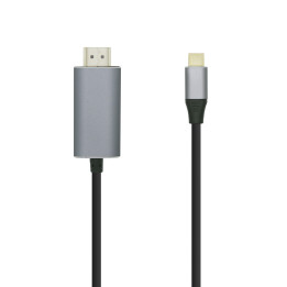 AISENS A109-0393 adaptador de cabo de vídeo 1,8 m HDMI Type A (Standard) USB Type-C Alumínio, Preto