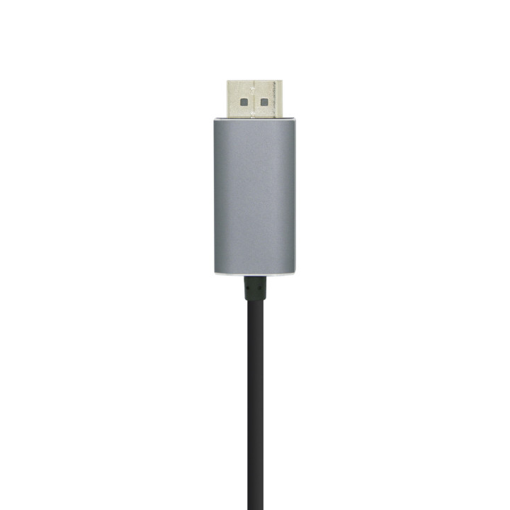 AISENS A109-0394 adaptador de cabo de vídeo 0,8 m DisplayPort USB Type-C Alumínio, Preto