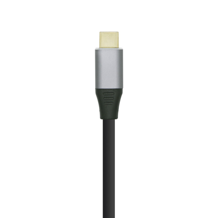 AISENS A109-0394 adaptador de cabo de vídeo 0,8 m DisplayPort USB Type-C Alumínio, Preto