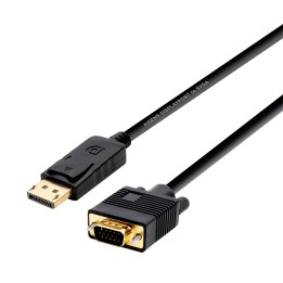 AISENS A125-0365 adaptador de cabo de vídeo 2 m DisplayPort VGA D-SUB Preto