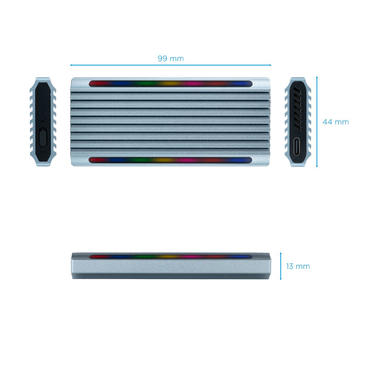TooQ Shinobi Compartimento SSD Cinzento M.2