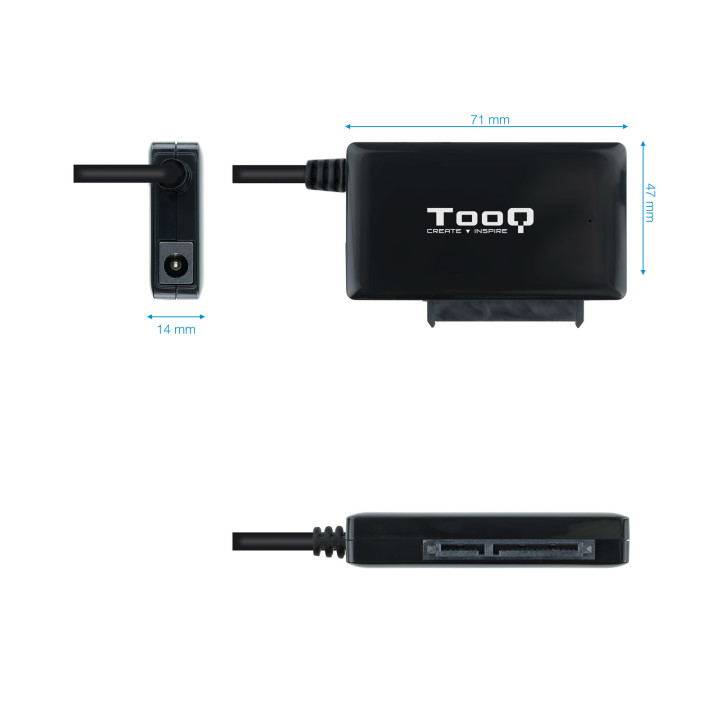 TooQ TQHDA-02C Docking Station para Discos Rígidos USB 3.2 Gen 1 (3.1 Gen 1) Type-C Preto