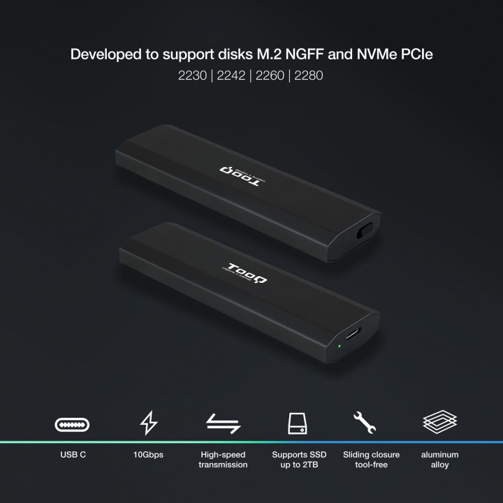 TooQ Shura Compartimento SSD Preto M.2