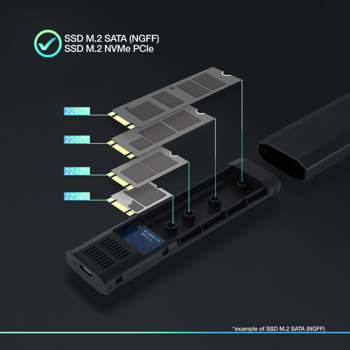 TooQ Shura Compartimento SSD Preto M.2