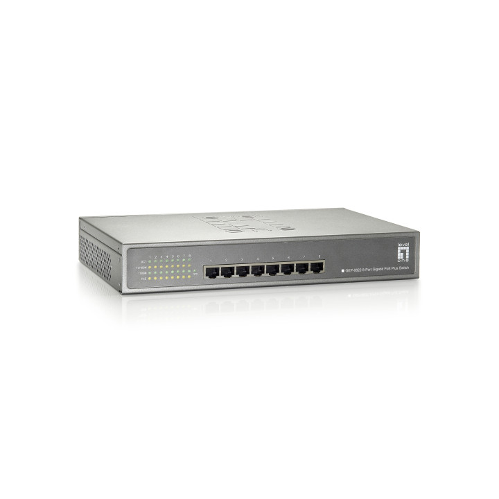 LevelOne GEP-0822 switch de rede Gigabit Ethernet (10 100 1000) Power over Ethernet (PoE) Cinzento