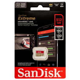 Cartão de memória SanDisk Extreme 512GB MicroSDHC UHS-I Classe 10