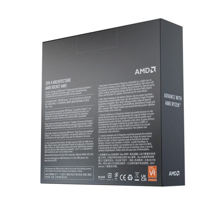 Processador AMD Ryzen 5 7600X 4,7GHz 32 MB L3 Box