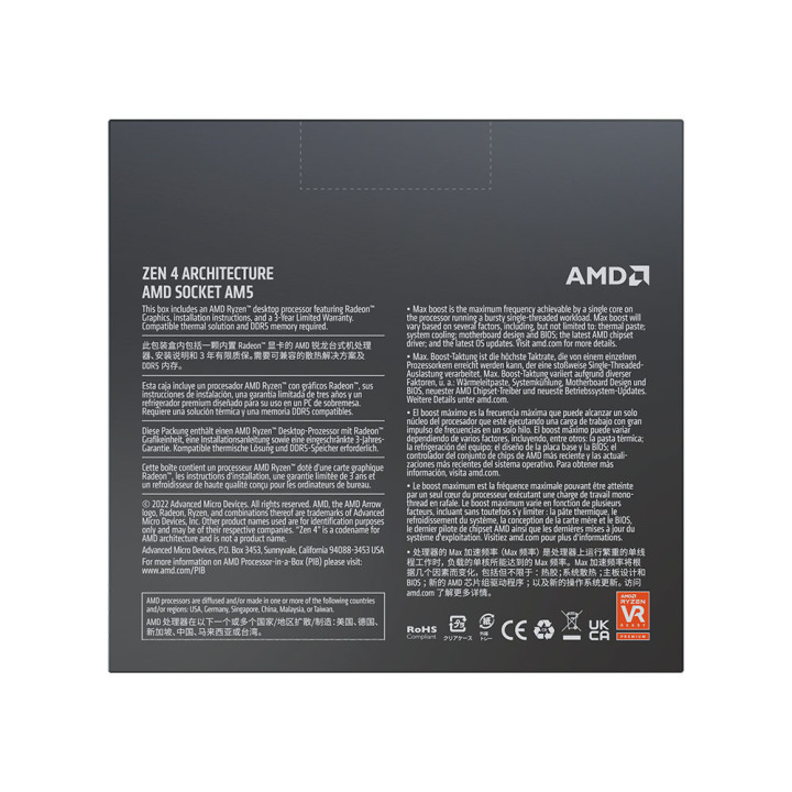 Processador AMD Ryzen 9 7950X 4,5GHz 64 MB L3 Box