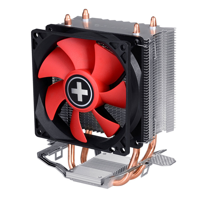 Xilence A402 Processador Cooler 9,2 cm Preto, Vermelho, Prateado