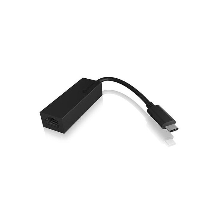 ICY BOX USB-C p/ Gigabit Ethernet LAN Preto