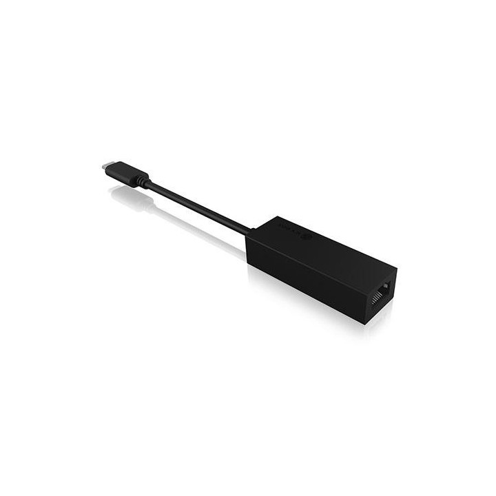 ICY BOX USB-C p/ Gigabit Ethernet LAN Preto