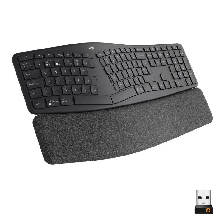 Logitech Ergo K860 teclado RF Wireless + Bluetooth Inglês Grafite