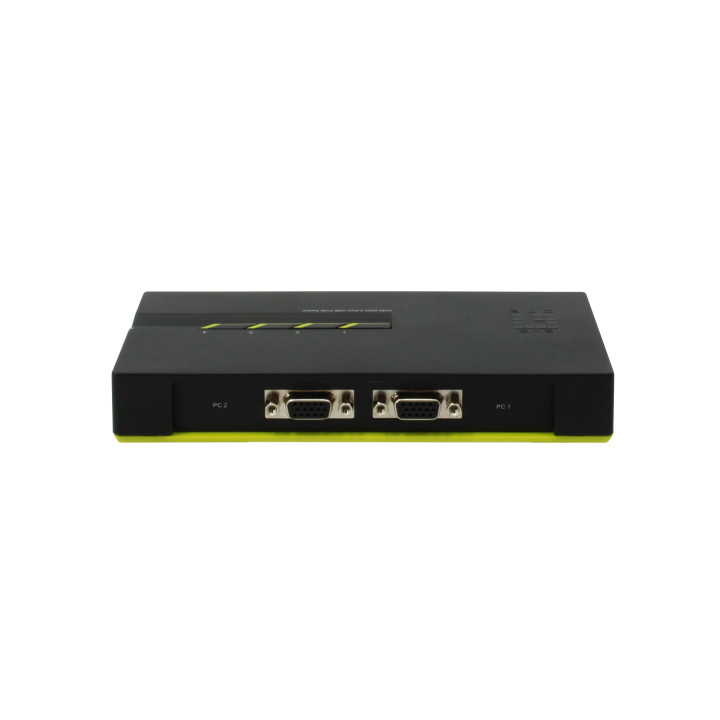 LevelOne KVM-0422 chaveador KVM Preto, Verde