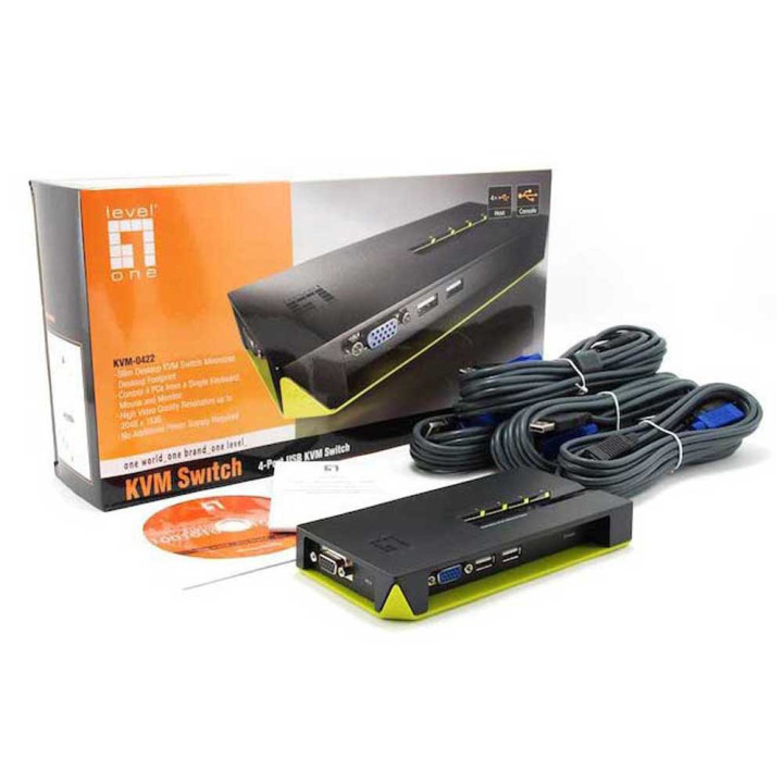 KVM Switch LevelOne 4 Portas USB