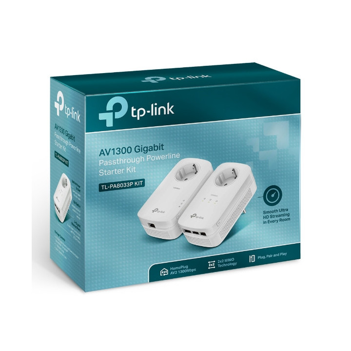 TP-Link TL-PA8033P KIT adaptador de rede PowerLine 1300 Mbit s Ethernet LAN Branco