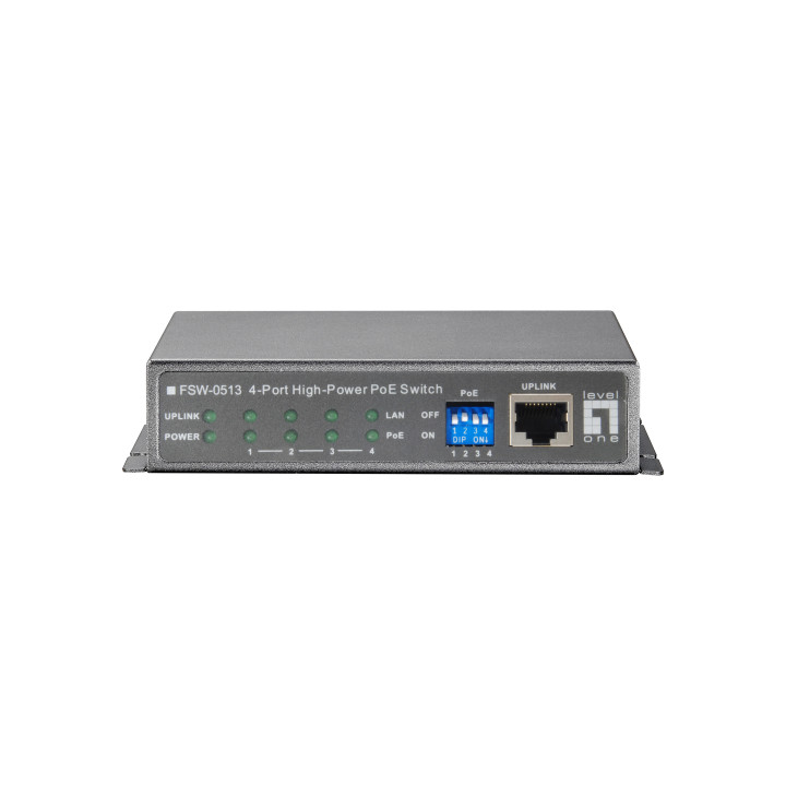 LevelOne FSW-0513 switch de rede Fast Ethernet (10 100) Power over Ethernet (PoE) Preto, Cinzento