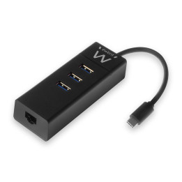 Ewent EW1141 hub de interface USB 3.2 Gen 1 (3.1 Gen 1) Type-C 5000 Mbit s Preto
