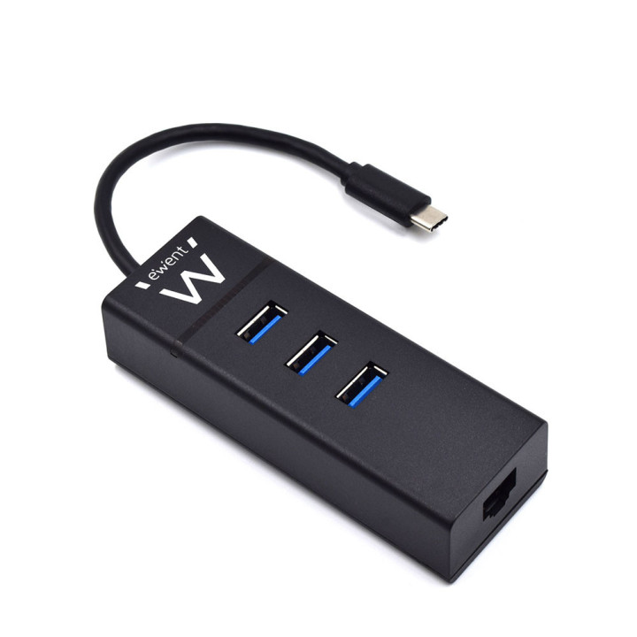 Ewent EW1141 hub de interface USB 3.2 Gen 1 (3.1 Gen 1) Type-C 5000 Mbit s Preto
