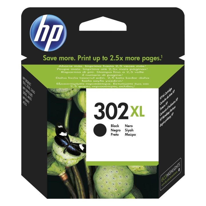 HP Tinteiro original 302XL Preto de elevado rendimento