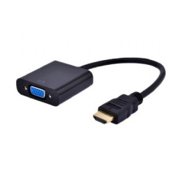 Gembird A-HDMI-VGA-03 adaptador de cabo de vídeo 0,15 m HDMI Type A (Standard) VGA (D-Sub) Preto