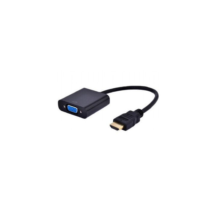 Gembird A-HDMI-VGA-03 adaptador de cabo de vídeo 0,15 m HDMI Type A (Standard) VGA (D-Sub) Preto