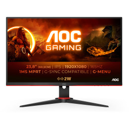 AOC 24G2SPU BK monitor de ecrã 60,5 cm (23.8") 1920 x 1080 pixels Full HD Preto, Vermelho