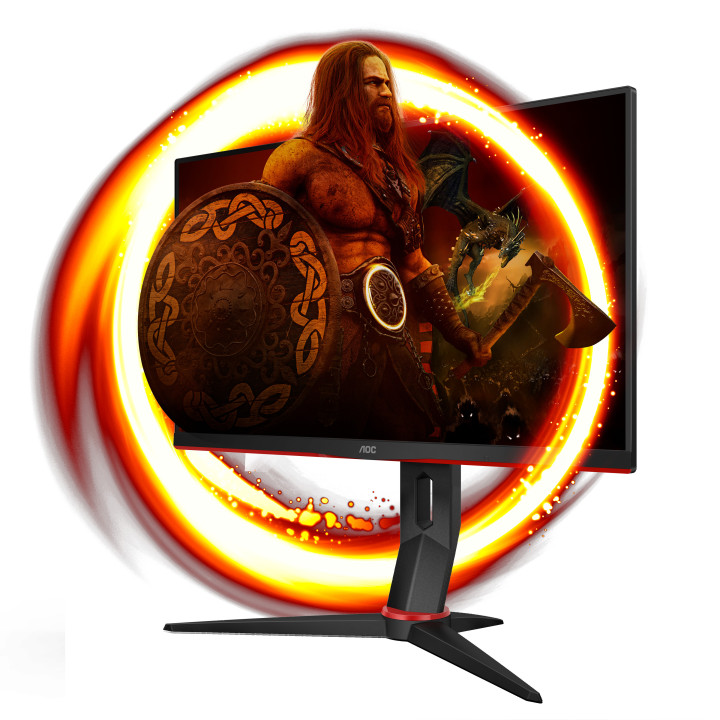 AOC 24G2SPU BK monitor de ecrã 60,5 cm (23.8") 1920 x 1080 pixels Full HD Preto, Vermelho