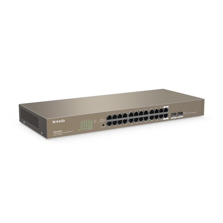 Tenda TEG1024F switch de rede Não-gerido L2 Gigabit Ethernet (10 100 1000) 1U Cinzento