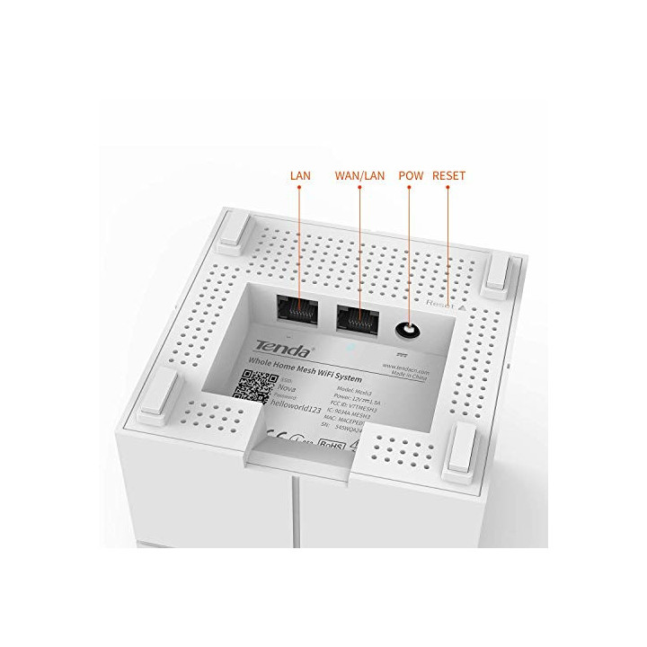 Tenda Nova MW6 router sem fios Gigabit Ethernet Dual-band (2,4 GHz   5 GHz) 4G Branco