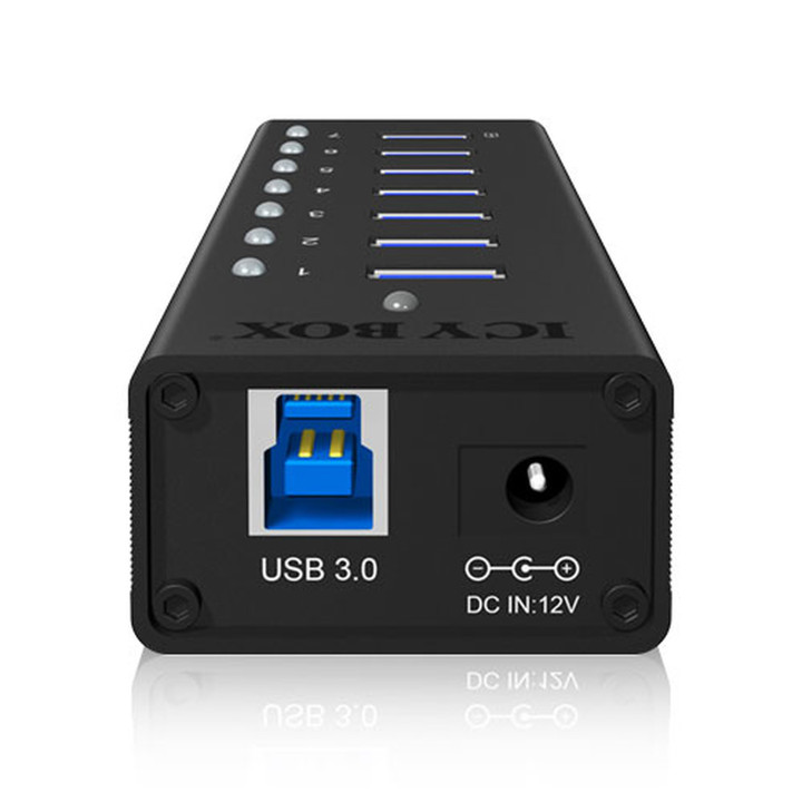 Hub USB ICY BOX 7 Portas USB 3.0 5000 Mbit/s Preto