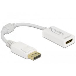 DeLOCK 61015 adaptador de cabo de vídeo 0,15 m DisplayPort HDMI Type A (Standard) Branco