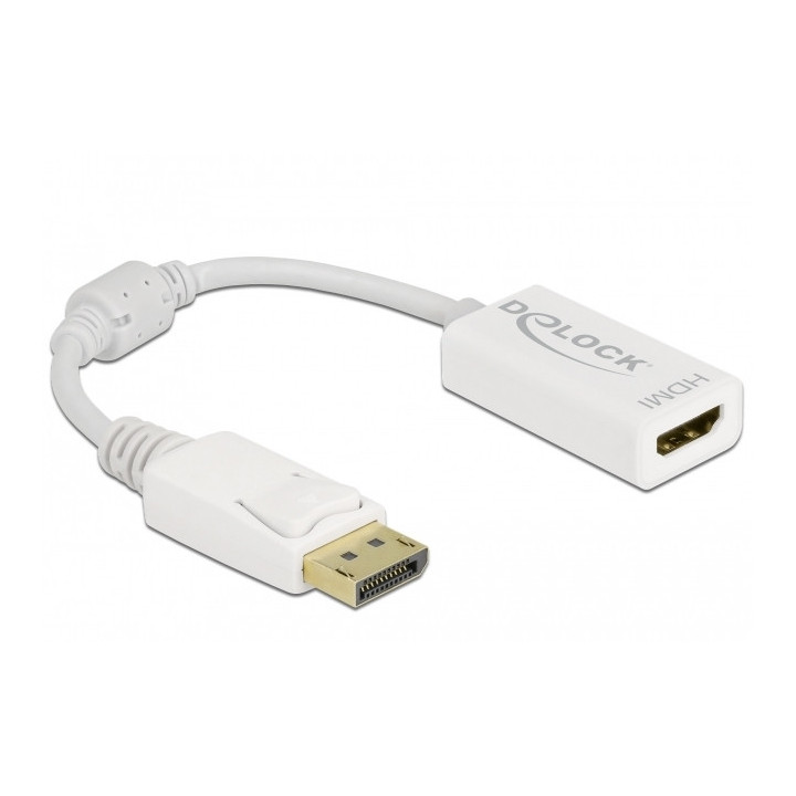 DeLOCK 61015 adaptador de cabo de vídeo 0,15 m DisplayPort HDMI Type A (Standard) Branco